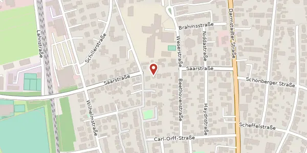 Karte der Umgebung von Saarstr. 24, 64625 Bensheim