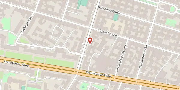 Karte der Umgebung von Proskauer Straße 7, 10247 Berlin