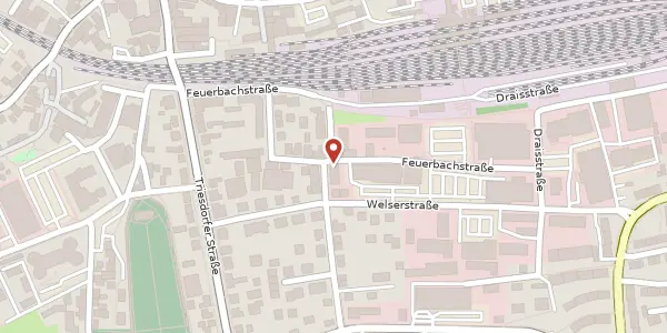 Karte der Umgebung von Feuerbachstraße 20 a, 91522 Ansbach