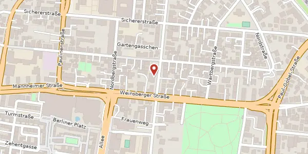 Karte der Umgebung von Gartenstraße 75, 74076 Heilbronn