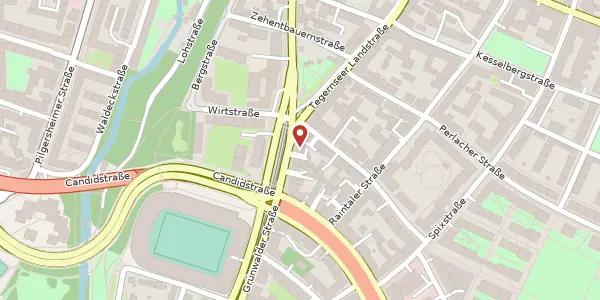 Karte der Umgebung von Tegernseer Landstr. 125 a, 81539 München