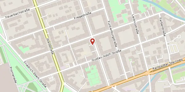 Karte der Umgebung von Tschaikowskistraße 17, 04105 Leipzig