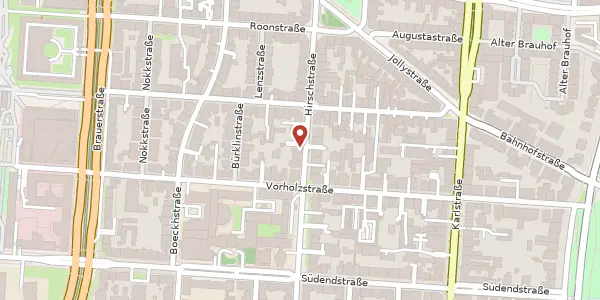 Karte der Umgebung von Hirschstraße 124, 76137 Karlsruhe