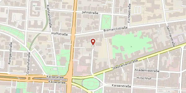 Karte der Umgebung von Baischstr. 7, 76133 Karlsruhe