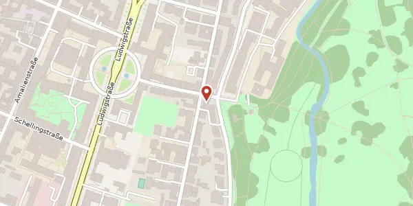 Karte der Umgebung von Königinstr. 37, 80539 München