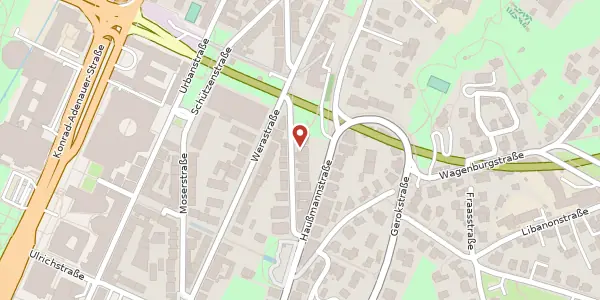Karte der Umgebung von Kernerstraße 61, 70182 Stuttgart
