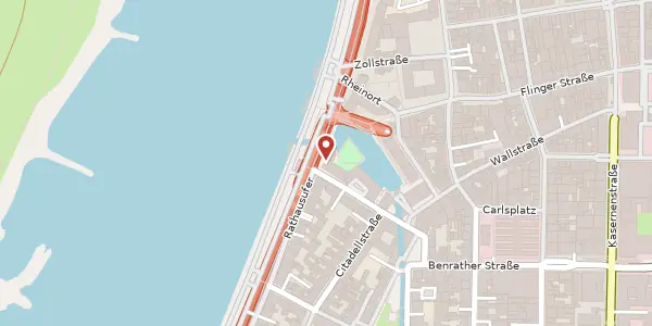 Karte der Umgebung von Rathausufer 12, 40213 Düsseldorf