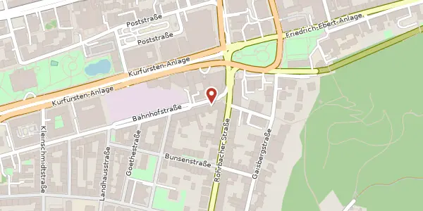 Karte der Umgebung von Bahnhofstraße 1, 69115 Heidelberg