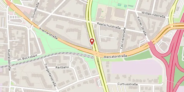 Karte der Umgebung von Düsseldorfer Str. 130, 47051 Duisburg