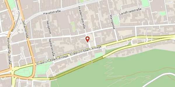Karte der Umgebung von Friedrich-Ebert-Platz 4, 69117 Heidelberg