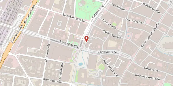 Karte der Umgebung von Rotteckring 4, 79098 Freiburg im Breisgau
