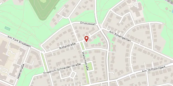 Karte der Umgebung von Ritterstraße 16, 55131 Mainz