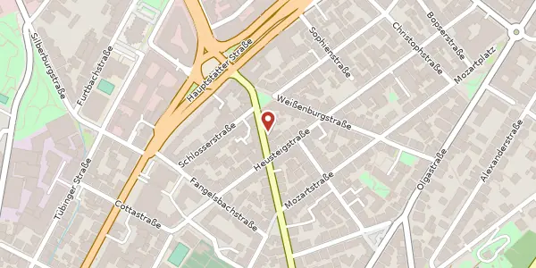 Karte der Umgebung von Immenhofer Straße 5, 70180 Stuttgart