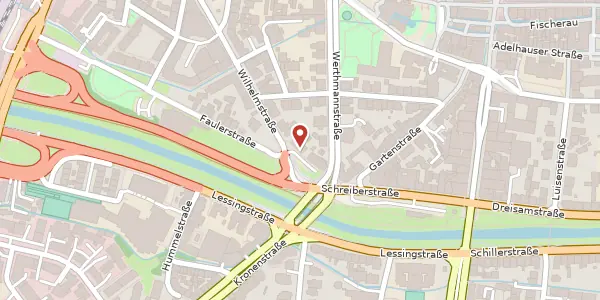 Karte der Umgebung von Wilhelmstraße 6, 79098 Freiburg im Breisgau