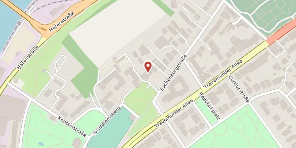 Karte der Umgebung von Eschenburgstraße 7, 23568 Lübeck