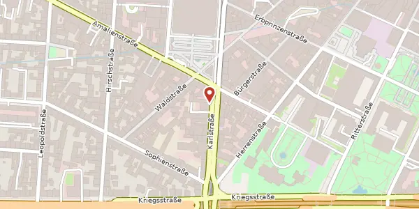 Karte der Umgebung von Karlstraße 22-24, 76133 Karlsruhe