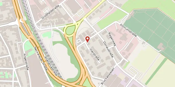 Karte der Umgebung von Illerstraße 1, 68199 Mannheim