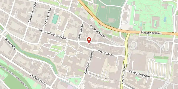 Karte der Umgebung von Bachstraße 12, 07743 Jena