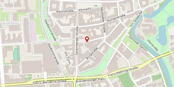 Karte der Umgebung von Schlosskirchplatz 4, 03046 Cottbus