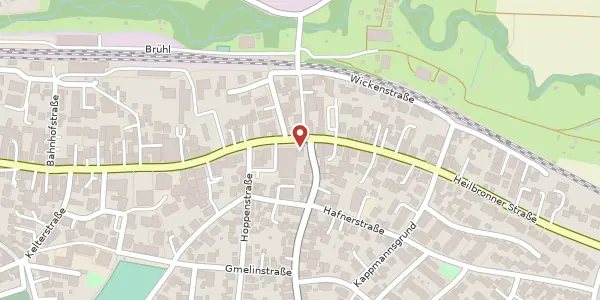 Karte der Umgebung von Heilbronner Straße 82, 74211 Leingarten