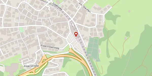 Karte der Umgebung von Bahnhofsplatz 3, 87534 Oberstaufen