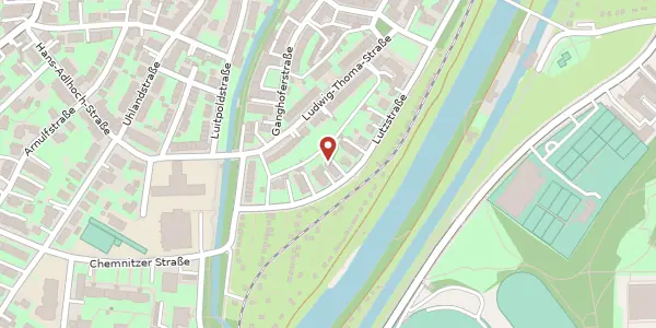 Karte der Umgebung von Lutzstr. 58 a, 86157 Augsburg