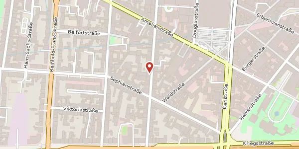 Karte der Umgebung von Hirschstraße 42, 76133 Karlsruhe