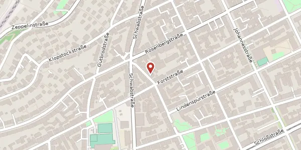 Karte der Umgebung von Hasenbergstraße 86, 70176 Stuttgart