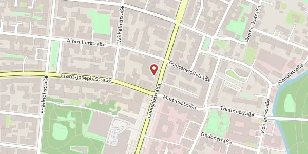 Karte der Umgebung von Leopoldstr. 23, 80802 München