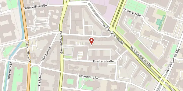 Karte der Umgebung von Härtelstraße 9 E, 04107 Leipzig