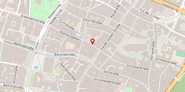 Karte der Umgebung von Rathausgasse 2, 79098 Freiburg im Breisgau