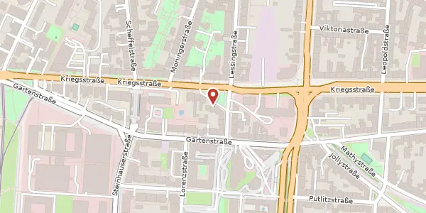 Karte der Umgebung von Kriegsstr. 105, 76135 Karlsruhe