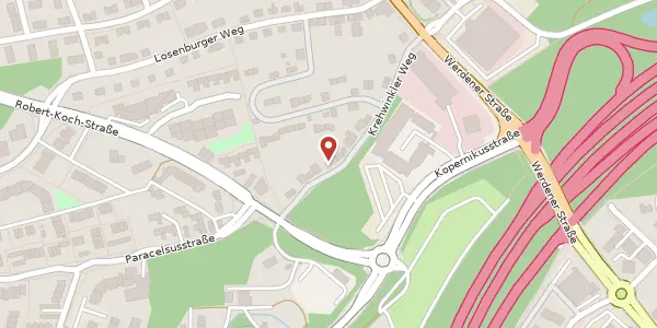 Karte der Umgebung von Krahwinkler Weg 14A, 42549 Velbert