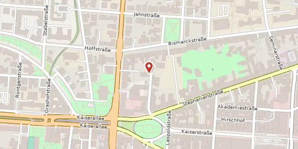 Karte der Umgebung von Baischstr. 5, 76133 Karlsruhe