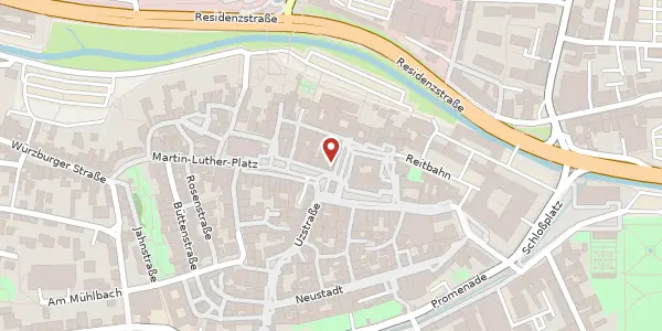 Karte der Umgebung von Martin-Luther-Platz 2, 91522 Ansbach