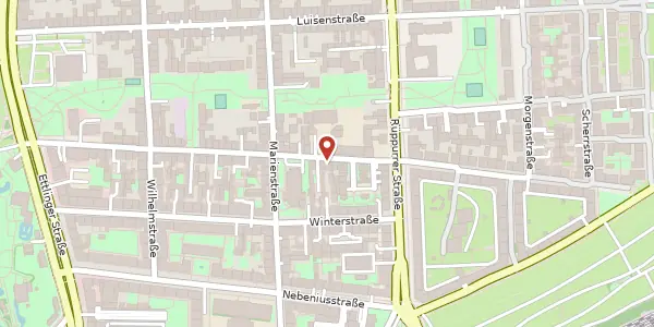 Karte der Umgebung von Augartenstraße 58, 76137 Karlsruhe