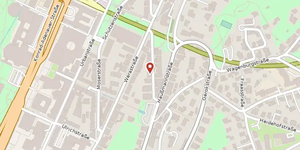 Karte der Umgebung von Kernerstraße 46, 70182 Stuttgart