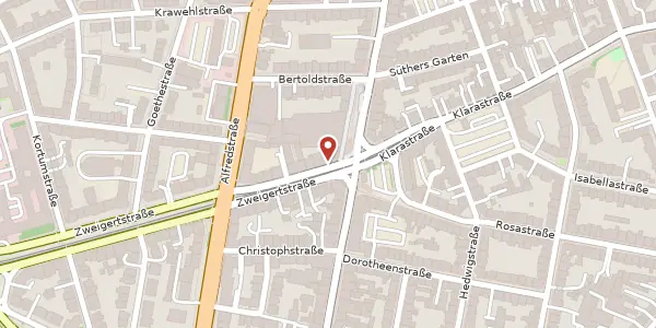 Karte der Umgebung von Zweigertstr. 4, 45130 Essen