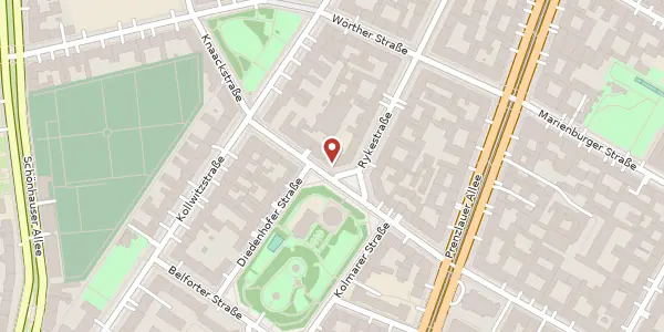 Karte der Umgebung von Knaackstraße 22/24, 10405 Berlin