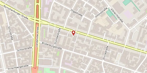 Karte der Umgebung von Nymphenburger Str. 121, 80636 München