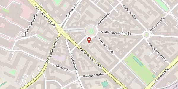 Karte der Umgebung von Weißenburger Platz 2, 81667 München