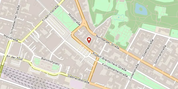 Karte der Umgebung von Rudolf-Breitscheid-Str. 25, 90762 Fürth