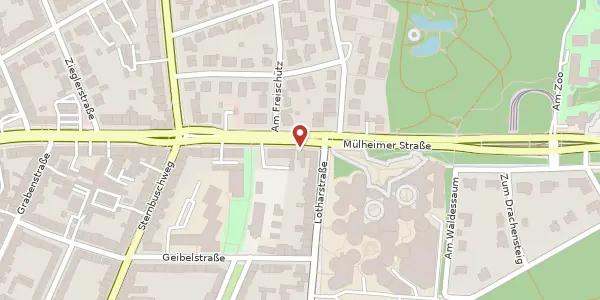 Karte der Umgebung von Mülheimer Str. 206, 47057 Duisburg