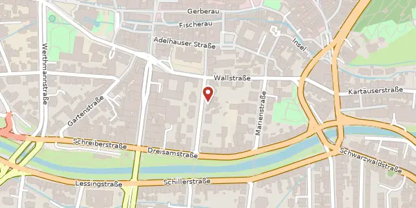 Karte der Umgebung von Luisenstraße 5, 79098 Freiburg im Breisgau
