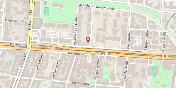 Karte der Umgebung von Virchowstraße 24, 76133 Karlsruhe