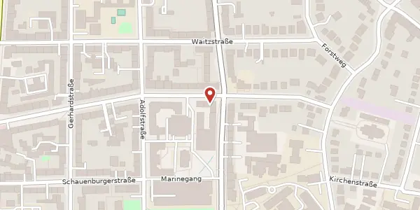 Karte der Umgebung von Lornsenstraße 21/23, 24105 Kiel
