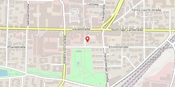 Karte der Umgebung von Emilienstraße 40, 70563 Stuttgart