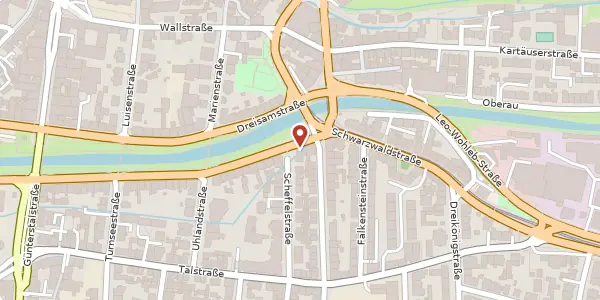 Karte der Umgebung von Schillerstraße 2, 79102 Freiburg im Breisgau