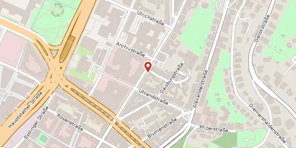 Karte der Umgebung von Olgastraße 15, 70182 Stuttgart