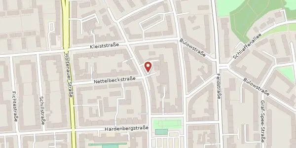 Karte der Umgebung von Blücherstraße 14, 24105 Kiel